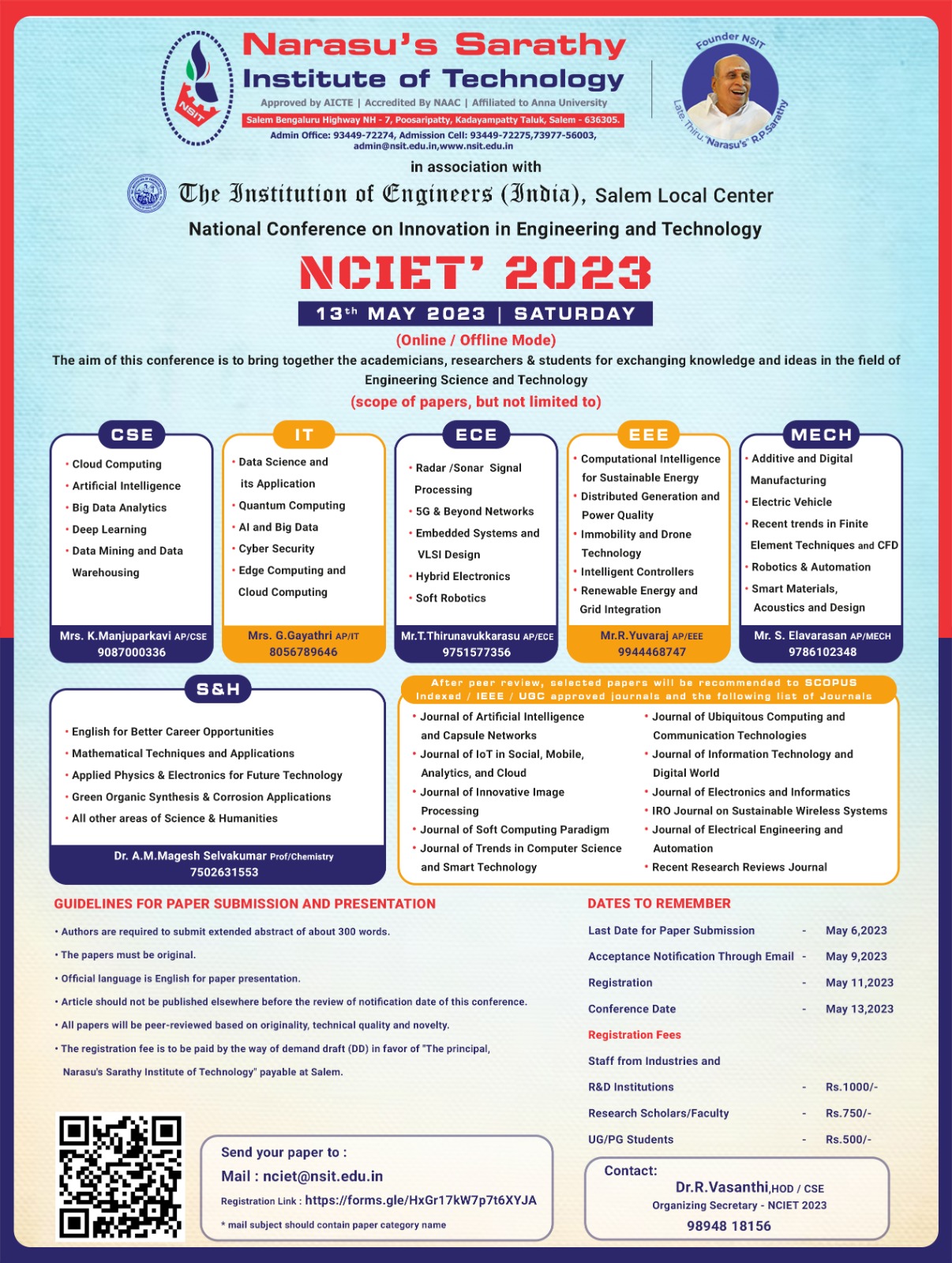 National Conference on Innnovation in Engineering and Technology NCIET'23